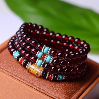 Multilayer Garnet Amethyst Beads Bohemian Wrap Bracelet Charm Women Men Wristband Jewelry Gift