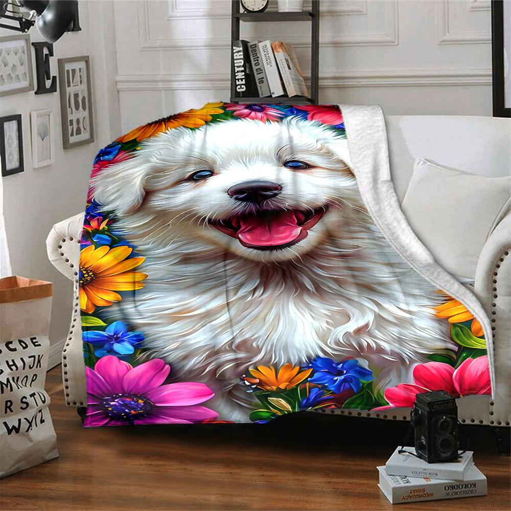 1PC Puppy Portrait Blanket, Throw For Sofa, Bed, Travel, Printing Blanket With Soft And Warm Fabric yy250918182