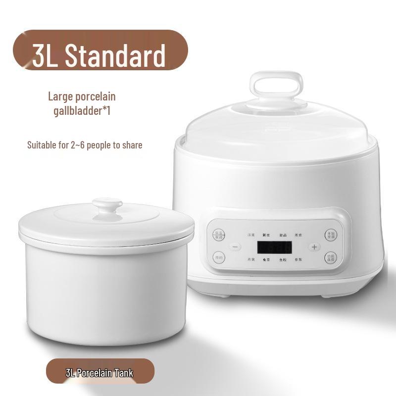 3L Multi-Function Electric Ceramic Stew Pot with Timer for Healthy Cooking