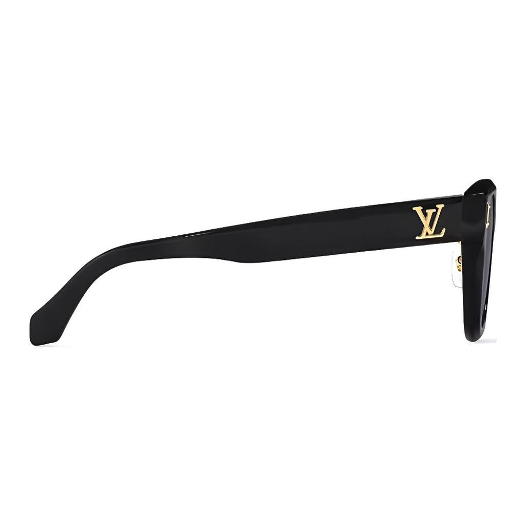 Louis Vuitton Engraved Logo Irregular Shape Sunglasses Unisex Sunglasses Black Z2063U