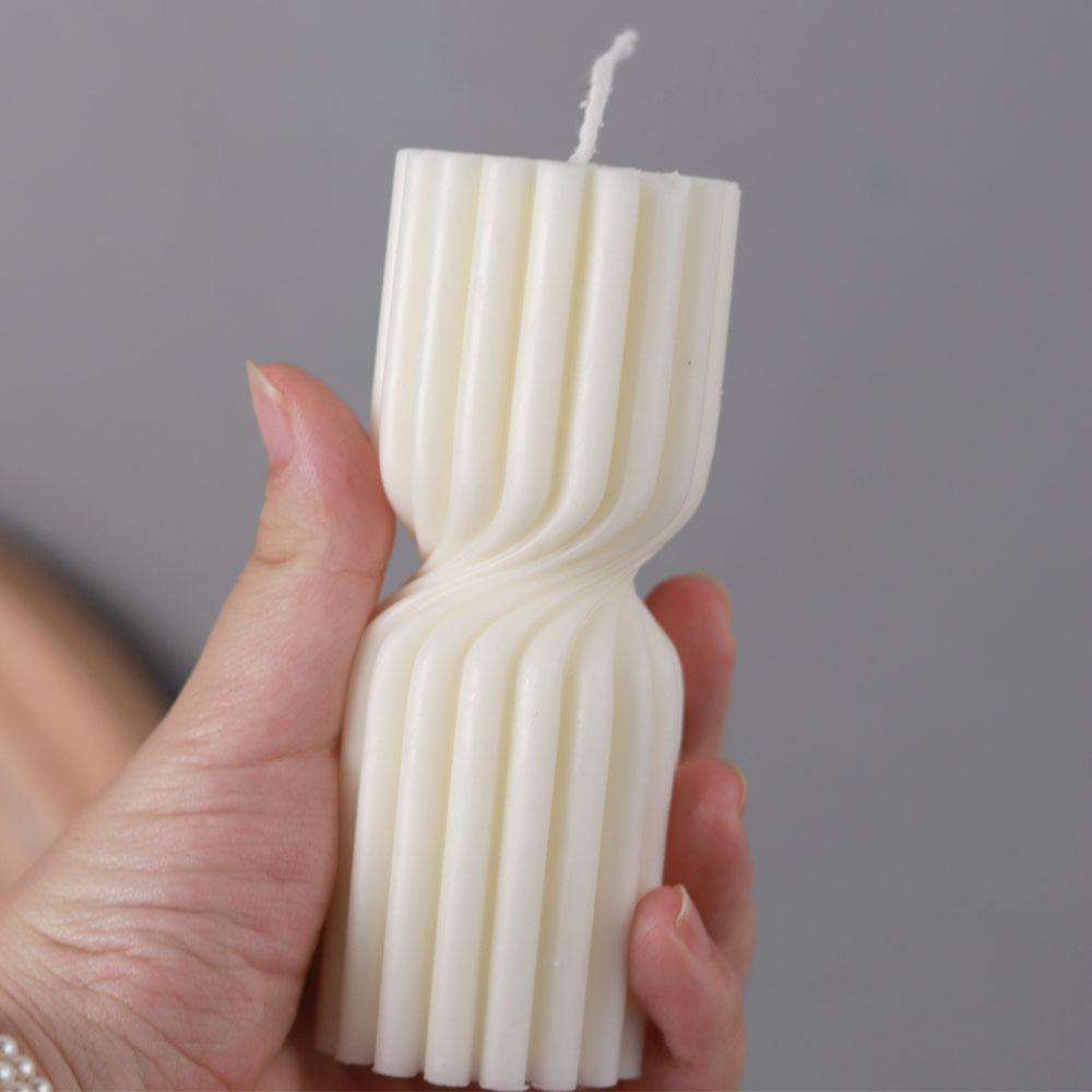 Zylinder Silikon Kerzenform DIY Streifen Kerzen Dinner Ornament Herstellung Gips Epoxidharz Formen Heimdeko Handgemachte Geschenke