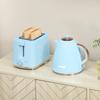 1.7L 3000W Fast Boil Kettle & 2 Slice Toaster Set, Kettle and Toaster Set with Auto Shut Off, Browning Controls, Light Blue