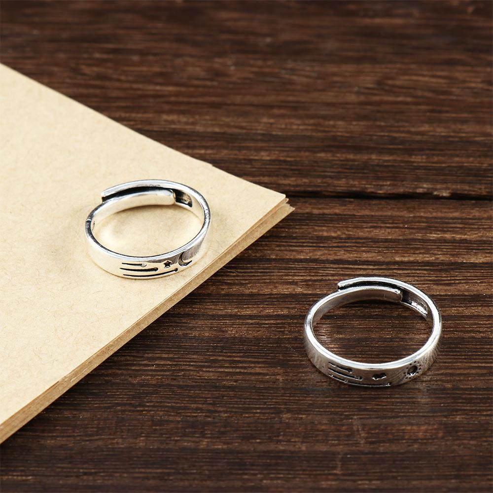 Personality Sun Moon Korean Women Open Ring Fashion Jewelry Finger Rings Couple Ring