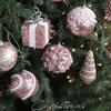 Christmas New Decorative Ball Pink Sparkling Pink Christmas Pendant Sparkling Christmas Tree Pendant Decor Navid Party Supplies