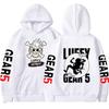 New Five-Speed Luffy Print Hoodie - One Piece Anime Long-Sleeve Fleece Top