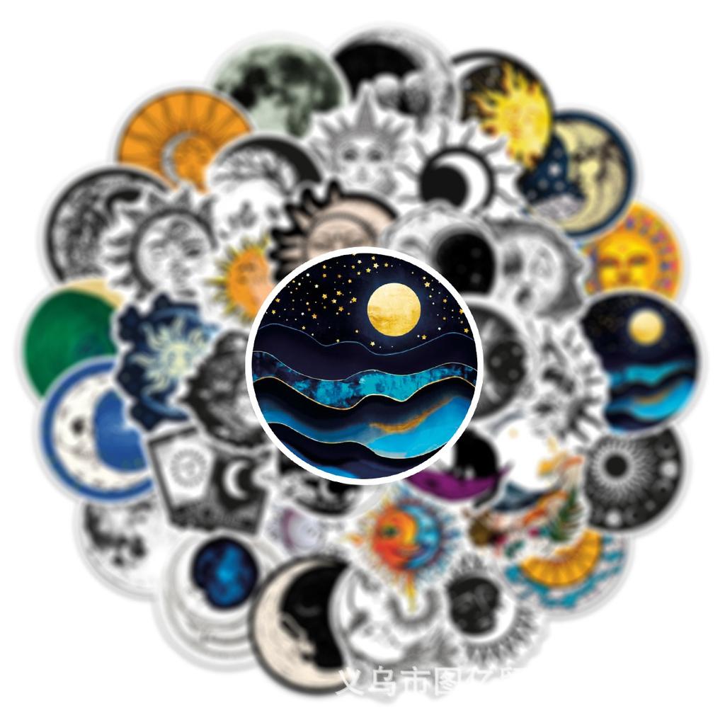 10/50Pcs Witch Moon Gothic Stickers Aesthetic Art Graffiti Stickers for DIY Luggage Laptop Skateboard Motorcycle Bicycle Stickers