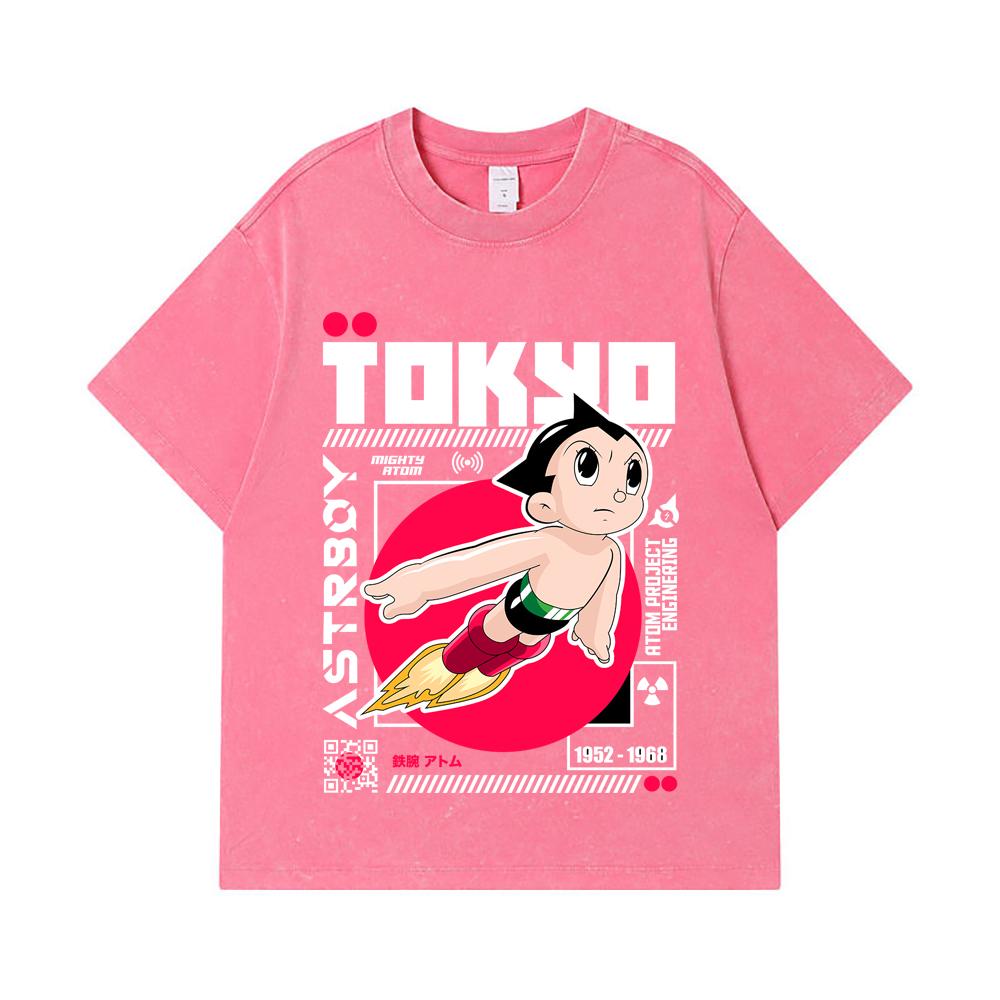 275 GSM Washed T-shirts 100% Cotton Astro Boy V2 Print Unisex Heavy Cotton T Shirt