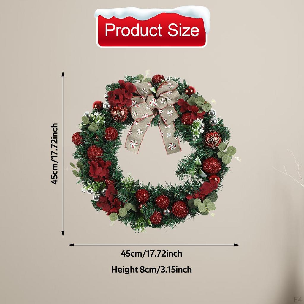 Christmas Wreath Door Artificial Ornament for Front Xmas Decoration