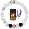 Lavender Essential Oil Aromatheraphy Diffuser Lava Rock Beaded Bracelets Relaxation Gift for Women