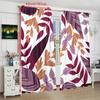 Set Of 2 Purple Leaf Printed Curtain Polyester Material Suitable Bedrooms Living Rooms Study Private Spaces Curtains Made Great Room Window Treatment