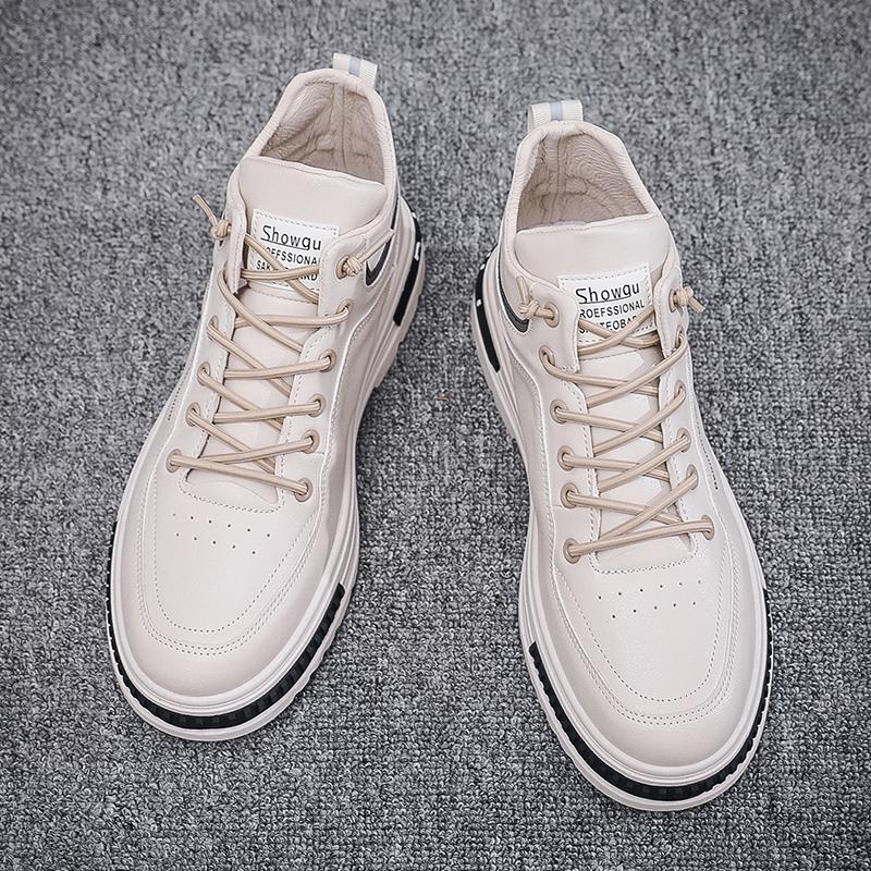 Trendy Men Black Sports Comfortable Low Top Casual Flat Bottom Wear-resistant Outdoor Hiking Lace Up Work Shoes Platform Boots