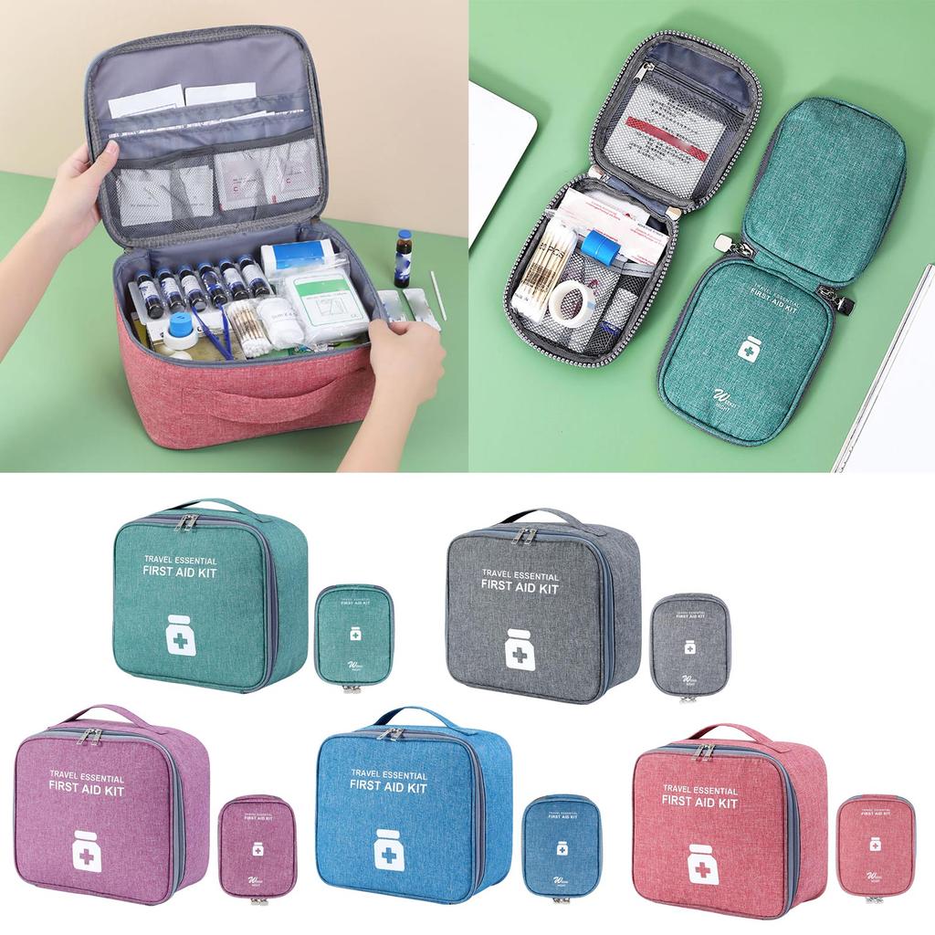 2 Pcs Large Capacity Emergency Bag Waterproof First Aids Organizers Portable Caregivers Bag Travel Medicine Storage Bag
