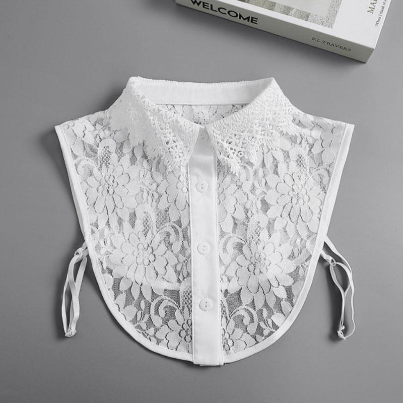 White Lapel Fake Collar Neck Decorative Chiffon Cotton Chocker Women Detachable False Collar Shirt Doll Lace Ladies Half Shirt
