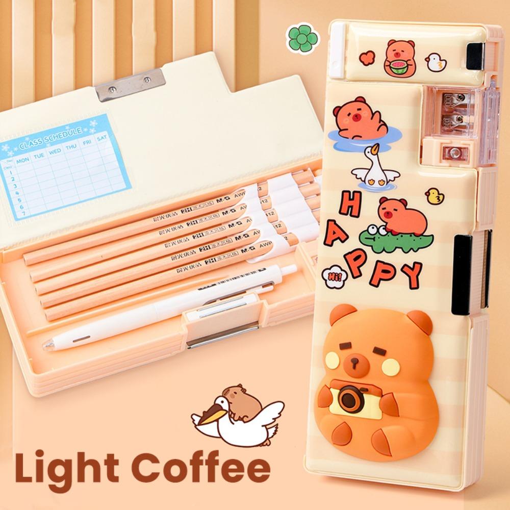 

Пластиковий пенал 3D капібара ручка коробка новий органайзер для студентів канцелярських товарів Dark Coffee