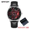 SANDA Happy People Fashion Men Watches Top Luxury Quartz Watch Waterproof 360 Rotating Car Wheel Dial Watch For Male Sport Clock