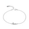 Lindon Women Zircon 925 Sterling Silver Jewelry Geometric Bead Chain Link Bracelet Fashion Fine Wedding Gift for Girlfriend
