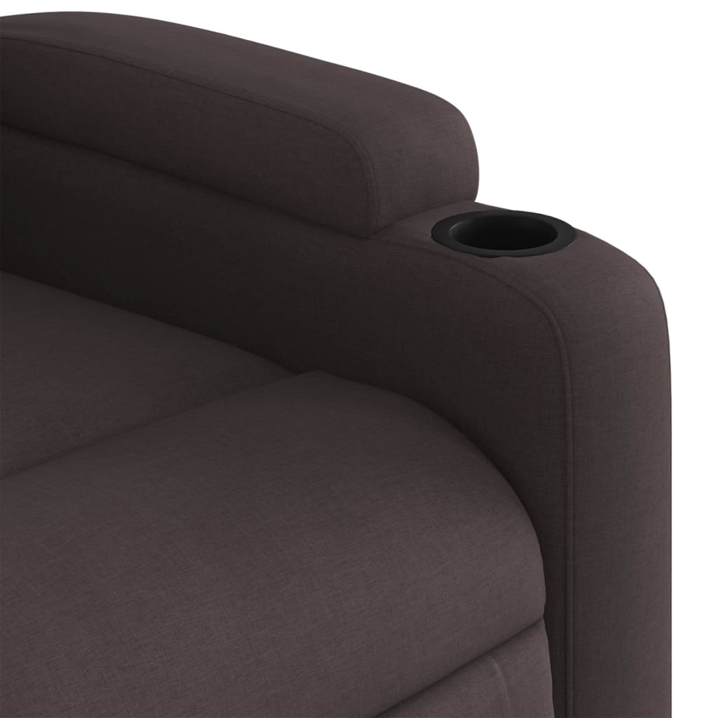 Massage Chair Dark Brown Fabric