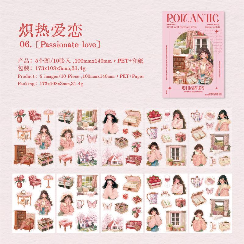 10pcs/1lot Kawaii Scrapbook Sticker romantic talk Scrapbooking Supplies Planner Decorative Stationery Sticker