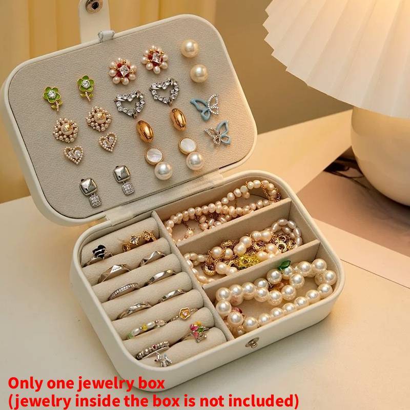 Large Capacity Walnut Wood Pattern Jewelry Box With Multiple Layers For Gift And Travel Storage
