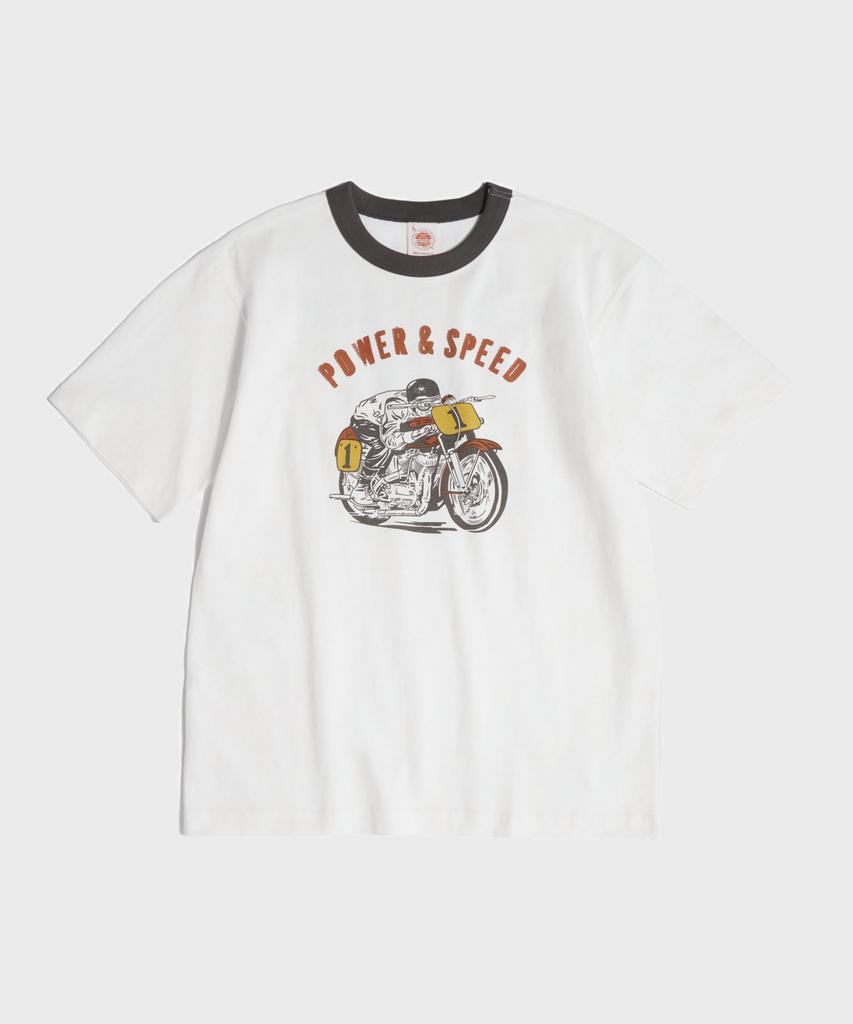 Beulonseun Retro Motorcycle Graphic Tee White