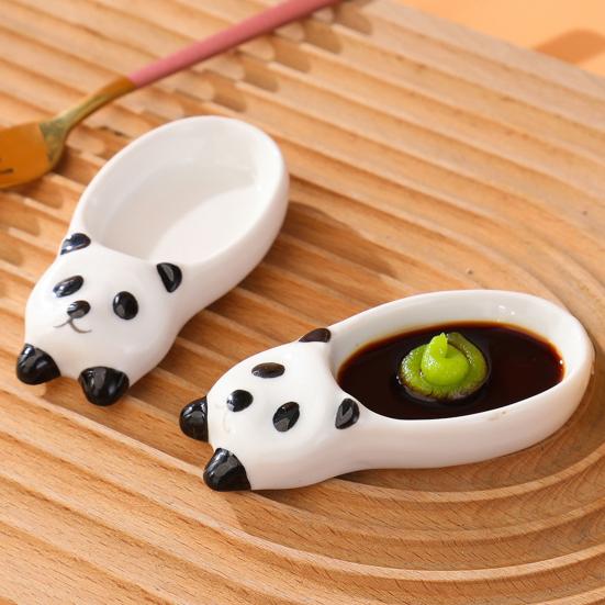 Panda Dipping Bowls Ceramic Sauce Dishes Cute Mini Bowls for Soy Sauce Condiments Snacks Serving And Table Decor