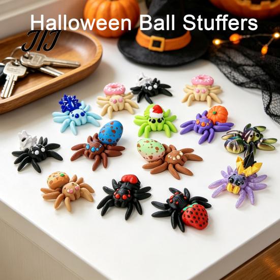 Hatching Spider Eggs 3D Printed Egg Set with 10Pcs Articulated Small Spiders, Movable Joint Unique Holiday Gifts Figurines, Halloween Fidget Toy, Kids