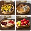 Bamboo Rectangular Round Tea Tray Simple Wooden Storage Trays Hotel Home Breakfast Dessert Food Serving Tray Kitchen Supplies