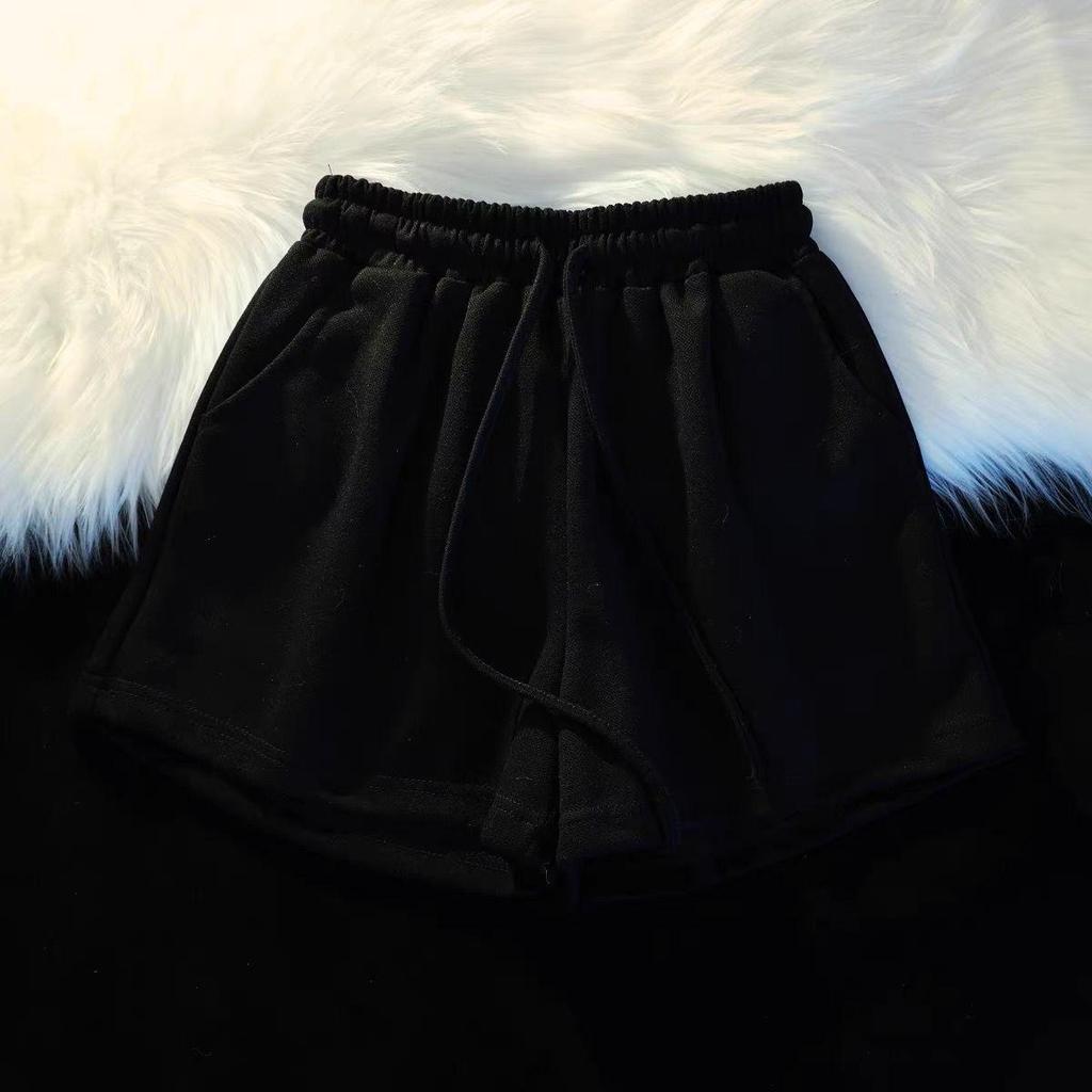 Yellow High-Waisted Loose Fit Sports Shorts - Casual A-Line Running Shorts with Elastic Waist