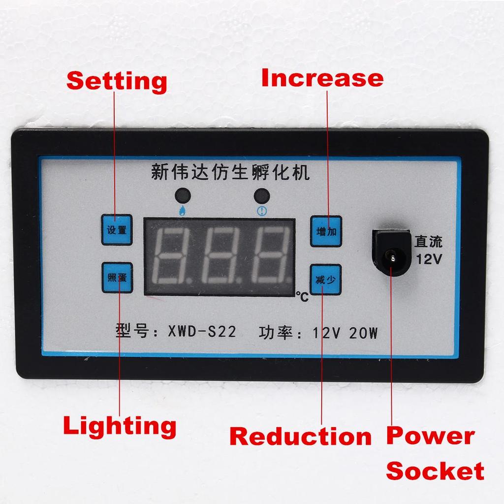 20W 36 Eggs Automatic Digital Incubator Chicken Poultry Hatcher Temperature Control