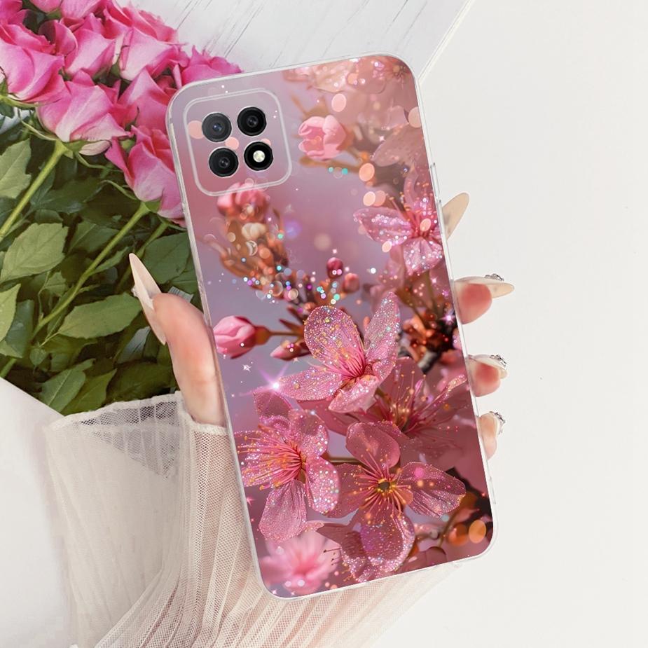 For Oppo A73 5G Case CPH2161 Luxury Flowers Butterfly Painted Cover Soft Slim Phone Case For Oppo A72 5G OppoA73 5G Fundas Coque