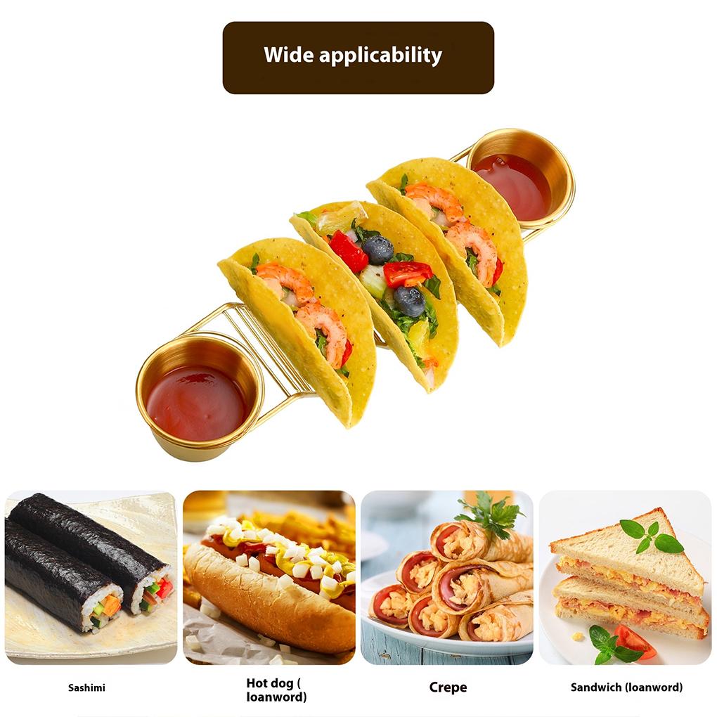 2set Taco Holder Stand With Spoon Salad Cup Rustproof Rack For Kitchen Restaurant Taco Holder Stands