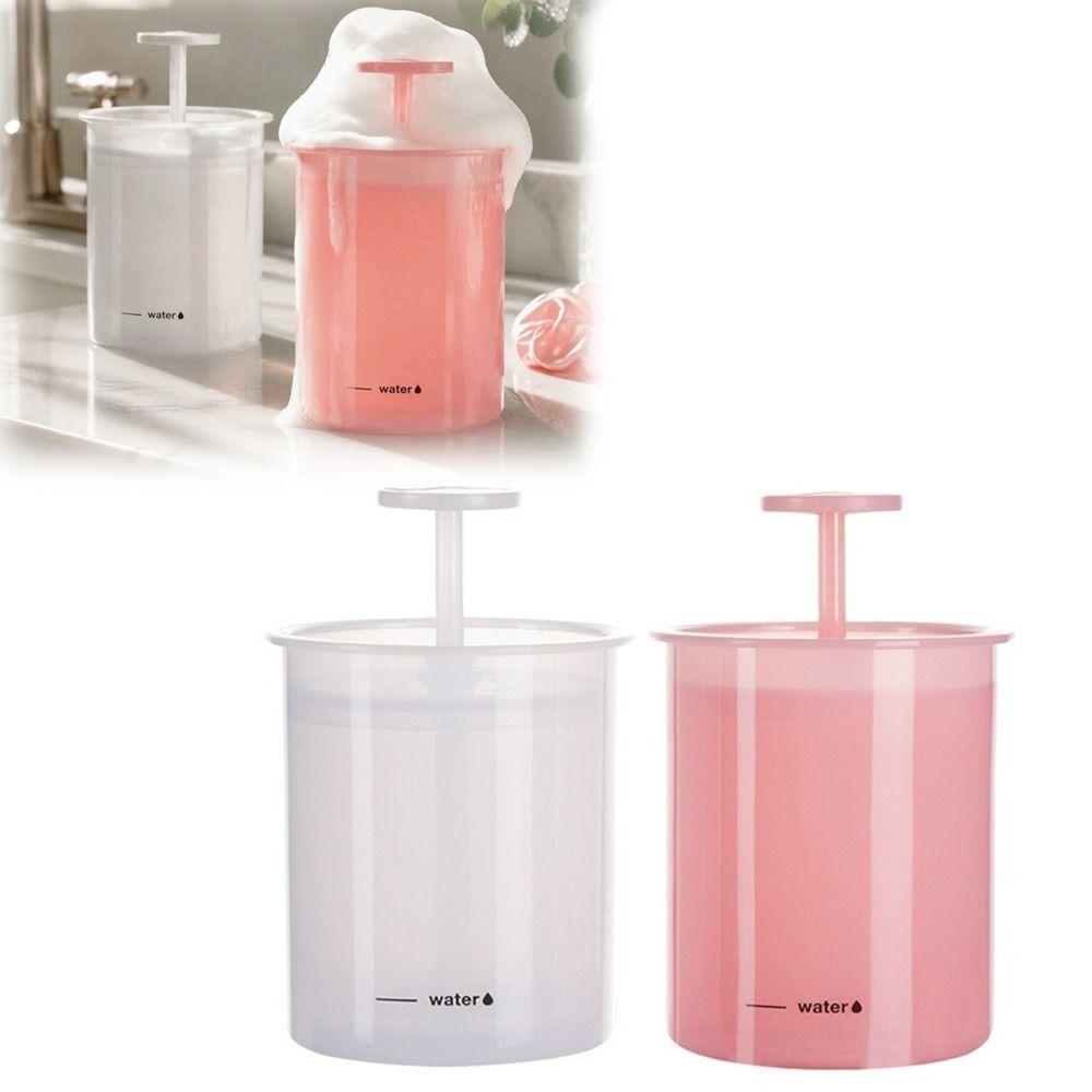2PCS Manual Pump Cleanser Foam Maker Pink White Facial Bubble Maker Foam Maker Cup Foam Cups