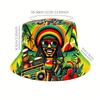 Cappello a Secchiello alla Moda Stile Hip-Hop Giamaicano con Stampa di Personaggi Leggero alla Moda Unisex Cappello da Pescatore Perfetto per le Feste