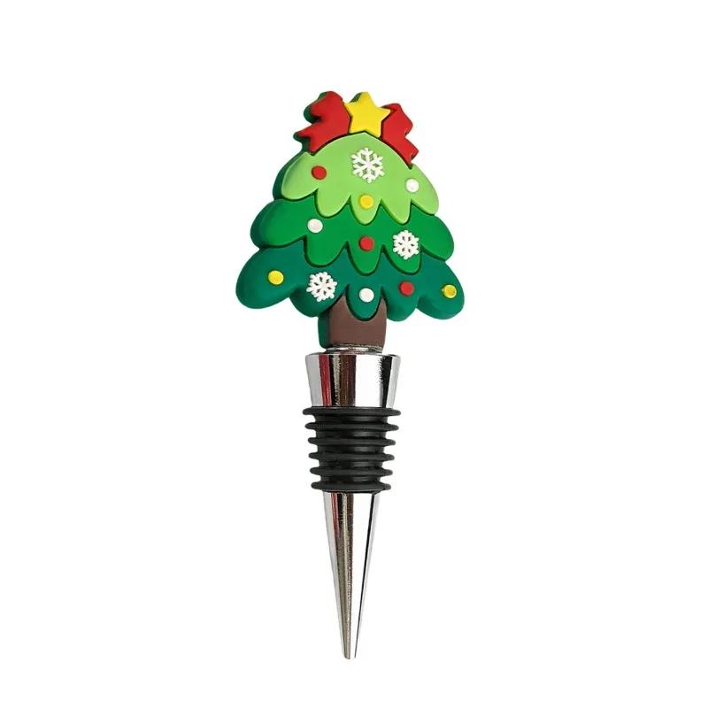 PVC Wine Bottle Stopper Santa Claus Wine Stopper Elk Santa Claus Home Theme Party Gift Sealed Fresh-keeping Champagne Stopper
