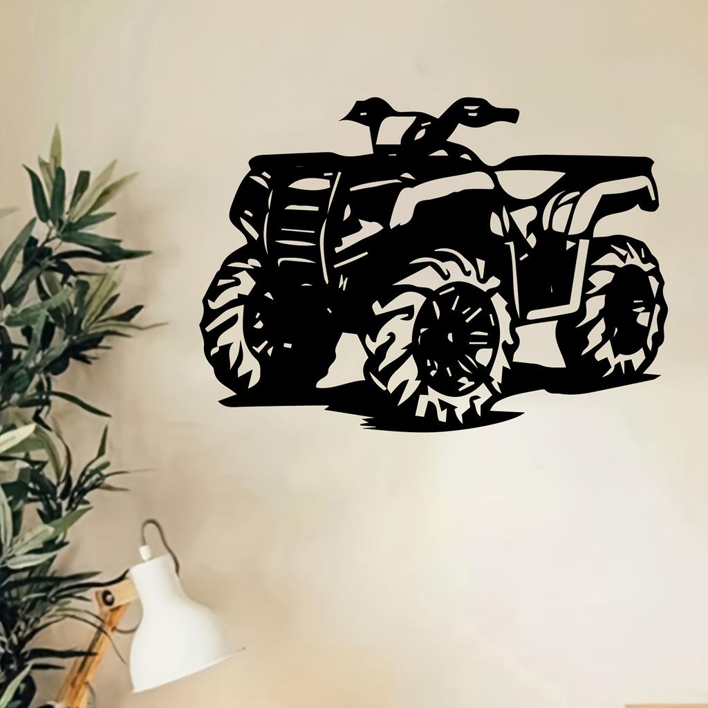 1pc Metal ATV Wall Art Sculpture Weatherproof Garage Garden Decor Gift for Father's Day Christmas Lovers