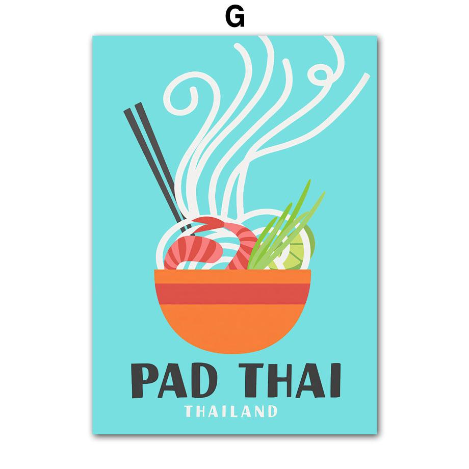 Pizza Ramen Tacos Burger Spaghetti Grilled Cheese Posters Prints Canvas Painting Nordic Wall Art Pictures Kitchen Room Decor