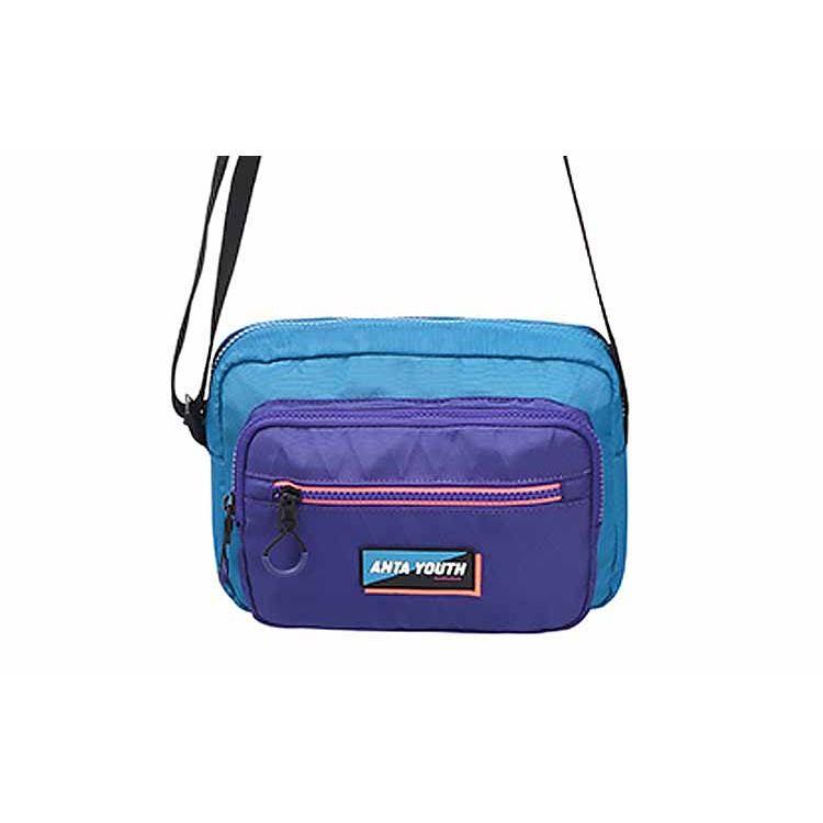 Anta Color Block Trend Nylon Small Square Shoulder Crossbody Bag Unisex bags Blue Purple 992128121 Blue Purple 11370₽