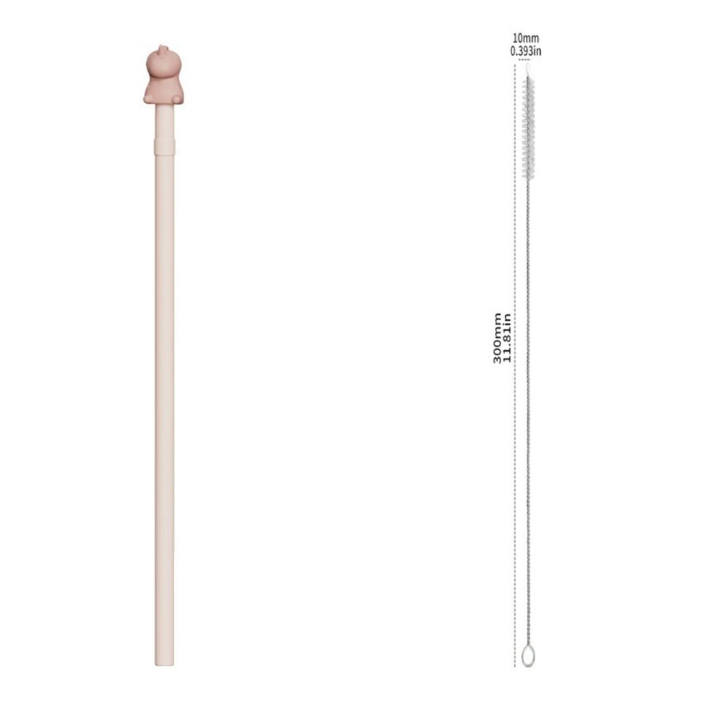 Replacement Long Silicone Straw With Straw Cover,Compatible with Stanley 40/30 oz Cup Tumbler,Cleaning Brush Stanley Accessories