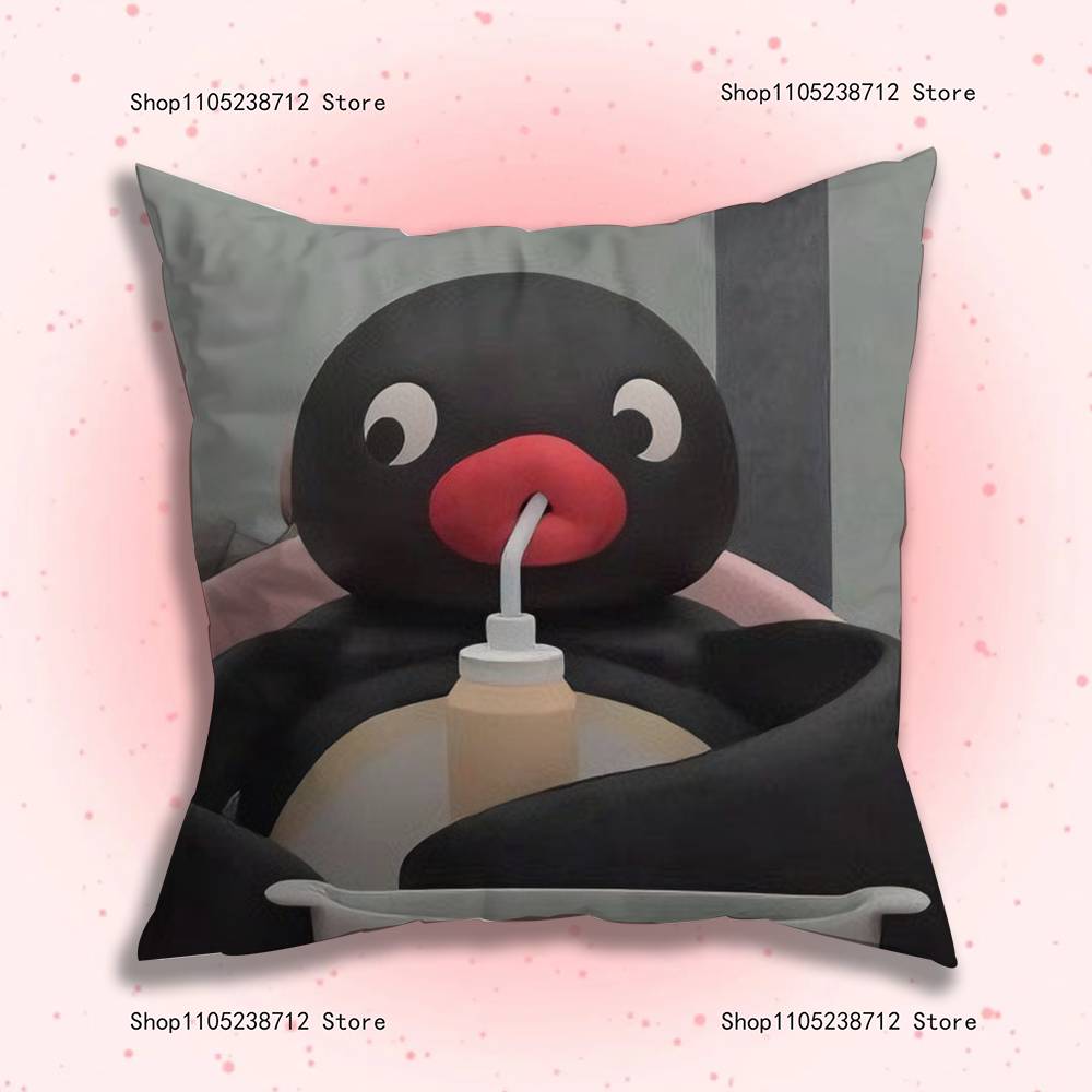 Vtipný povlak na polštář Tučňák P-Pingu pro dekoraci pohovky, auta, kanceláře, pokoje, potisk, potah na polštář, dekorace a ochrana