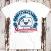 Retro 80s Movie Style Tee Marshmallow Character Graphic Cult Film T-Shirt