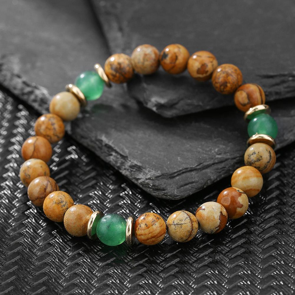 JYL TS Bracelet Men's Turquoise Beaded Design Brings Vitality