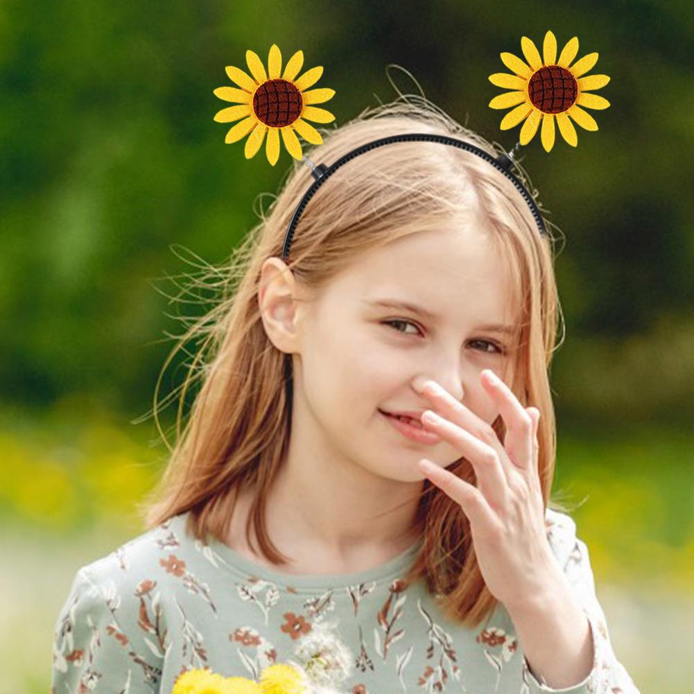 Anti-slip Headband for Children and Adults, Cartoon Sunflower Decor, Spring Design, Teeth, Plastic, Lightweight, Hair Hoop