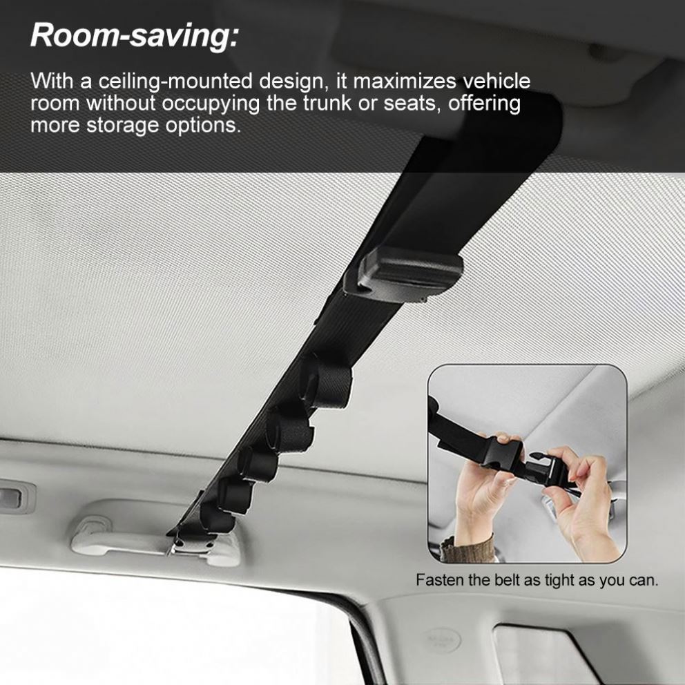 Baiyuheng Convenient Car Fishing Rod Saver Vehicle Rod Carrier Band Rod Holder Belt Strap