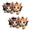Set de 2 Autocolante 3D Pisică Desene Animate 16x10cm Umor Impermeabile Decalcomanii Animale pentru Mașină Camion Motocicletă Perete | #JP18