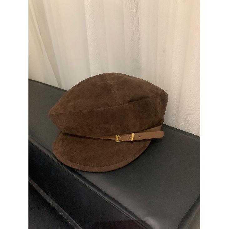 Women's flat-top hat with belt, British-style newsboy cap, duckbill cap, octagonal beret, trendy