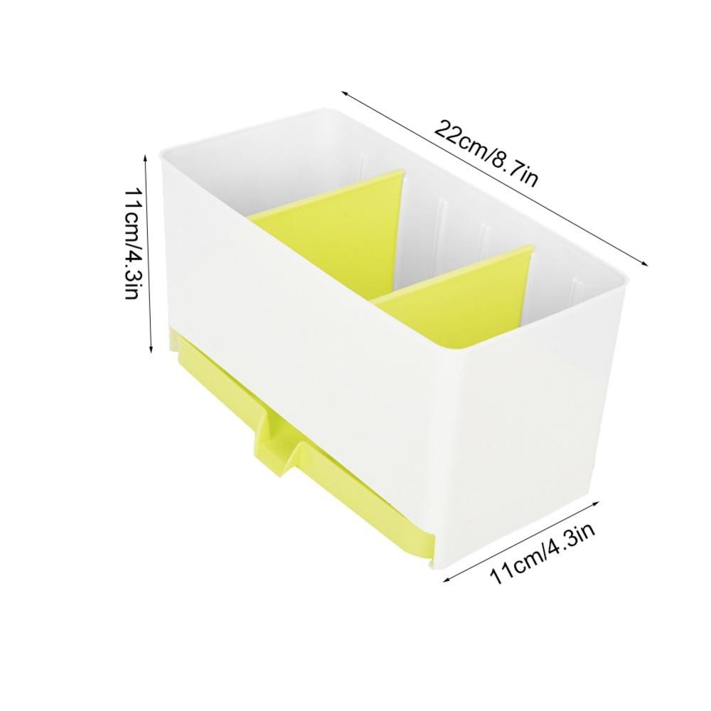 2 Compartments Utensil Holder Organizer Draining Design Draining Rack Basket Kitchen