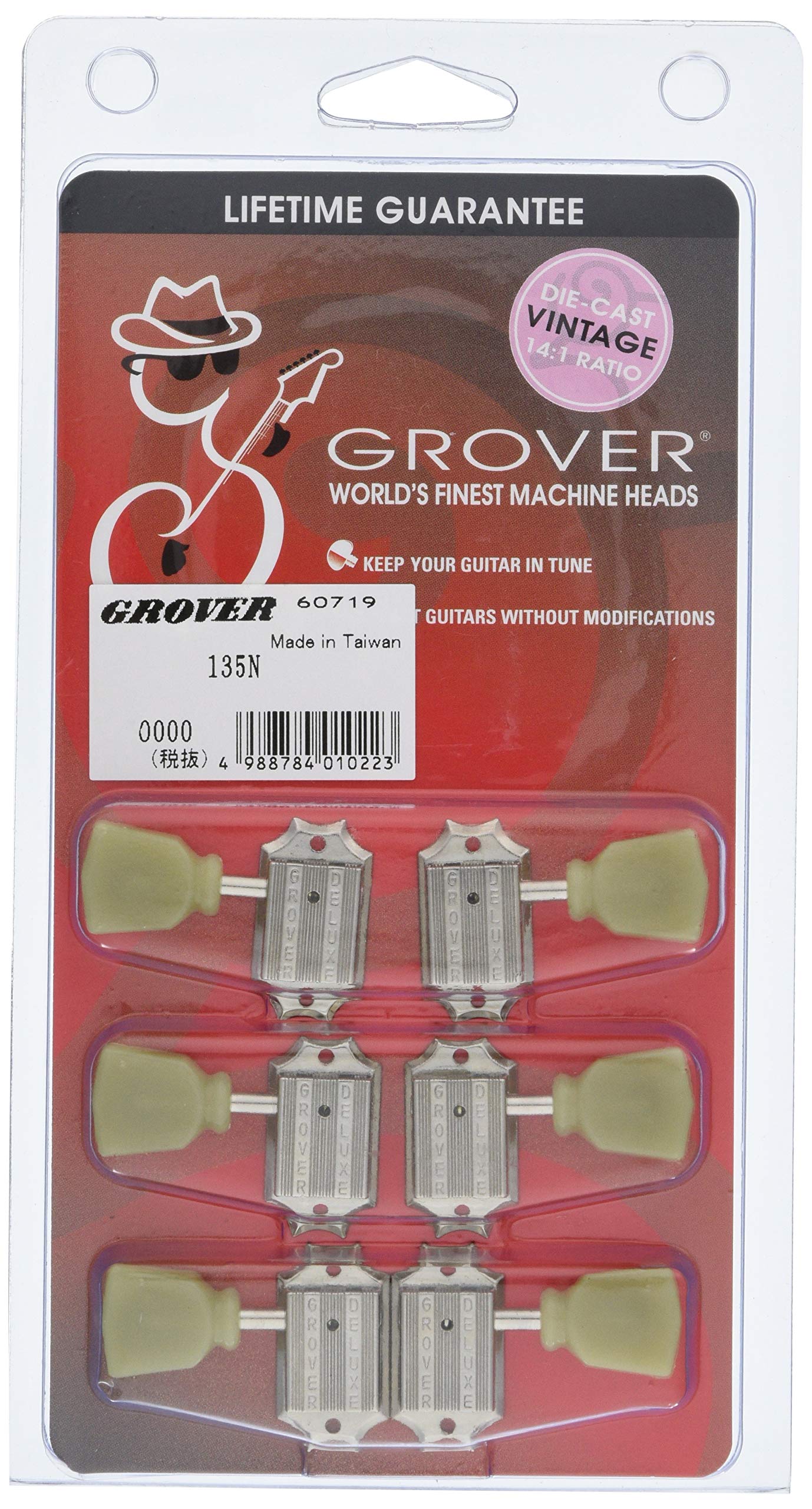 

regular import GROVER guitar pegs 135N set of 6 nickel [Domestic product] 33