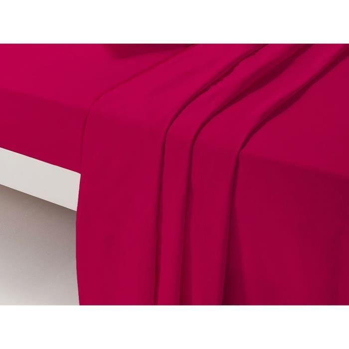 DP135 FUSCHIA DRAP PLAT UNIS 2 PLACES 240 cm X 300 cm