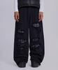 Jeidideuleondeon (U) Black Check Backed Distressed Monster Jogger Black