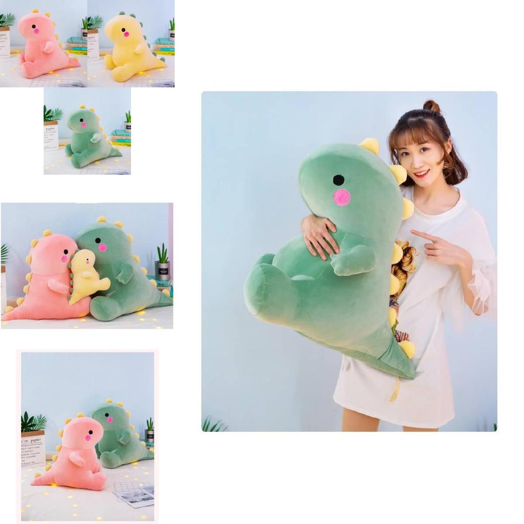 Cute Dinosaur Plush Toy Soft Feather Down Cotton Stuffed Animal Gift Wholesale 22cm Pink